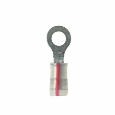 Panduit Ring Terminal, #6 Stud Size, 16 AWG, 600 V, Kynar Insulated, Red, 100 PK PK18-6R-C